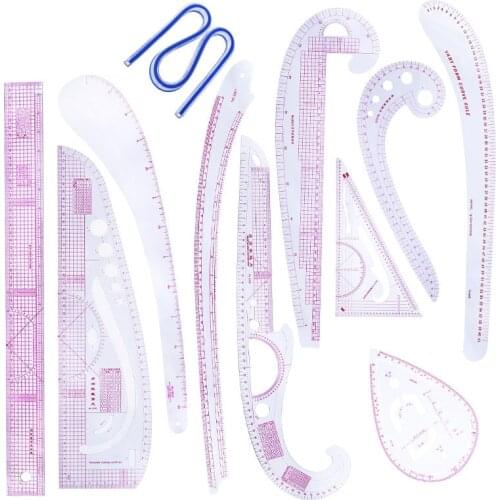 MIUSIE 11Pcs Sewing Ruler Sleeve Arm French Curve Ruler Set Yardstick Cutting Rulers for Sewing Cutting DIY Sewing Tools