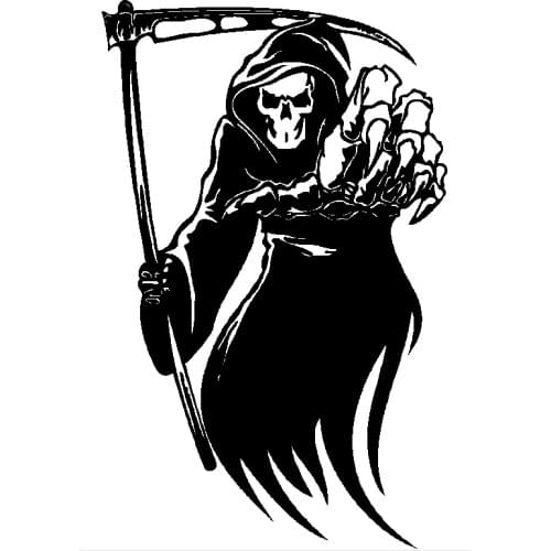 Happy Halloween Skull Death Braid Skeleton Sickle Living Room Vinyl Carving Wall Decal Sticker for Holiday party Home Decor