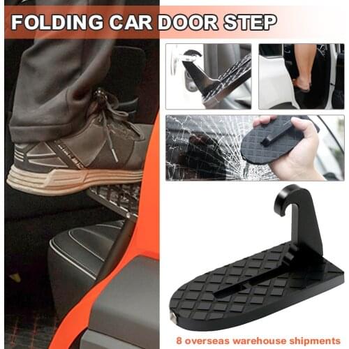 OLOMM 1pcs Folding Car Door Step Latch Hook Step Mini Foot Pedal Ladder For Jeep SUV Truck Roof step car doorstep
