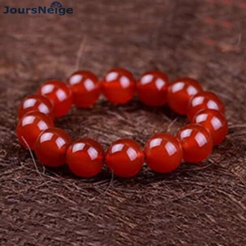 Special Price Red Natural Crystal Bracelets Round Beads Size 14mm Lucky for Men Women Crystal Single lap Jewelry wholesale