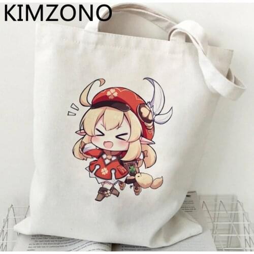 Genshin shopping bag jute bag recycle bag grocery bolsas de tela shopping reusable bag jute bolsas reutilizables tote sac toile