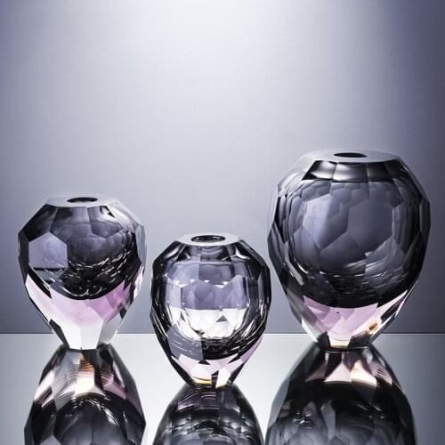 Nordic Vases Home Decor Light Luxury Diamond-Shaped Crystal Modern Decoration Hydroponic Flower Terrarium Vase For Flowers