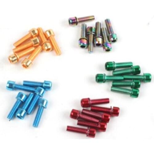 6 PCS / Set M5*18MM Stainless Steel Bicycle Handlebar Screws 7 Colors Bike Stem Bolts Handle Screws For MTB BMX XC Cycling Part