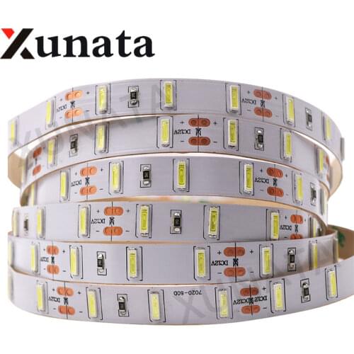5M DC 12V SMD 7020 LED Strip IP65 Waterproof Flexible Led Rope light Cold White 60Leds/m 3Leds Cuttable Home Holday Decoration