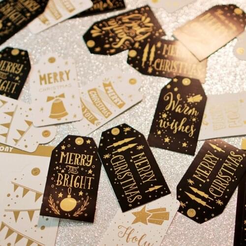Merry Christmas Thank you Kraft Paper Tags Xmas tree Hanging Label Navidad new year Party Gift Card Decorations for Home
