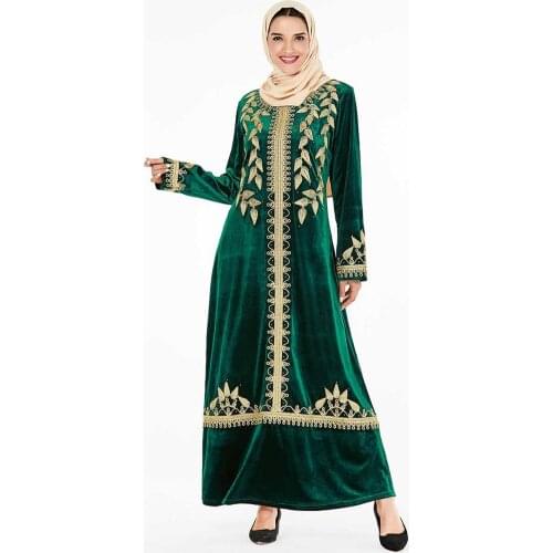Abayas For Women Golden velvet muslim sets fashion Hijab Diamond Abaya Dubai stripe Caftan Dresses