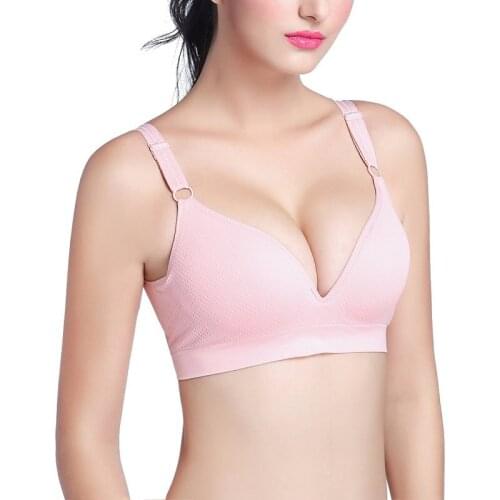 Women Pink Seamless Stretch Bra Push Up Sexy Padded Breathable Bras Female Stretch Comfort Underwear Brassiere