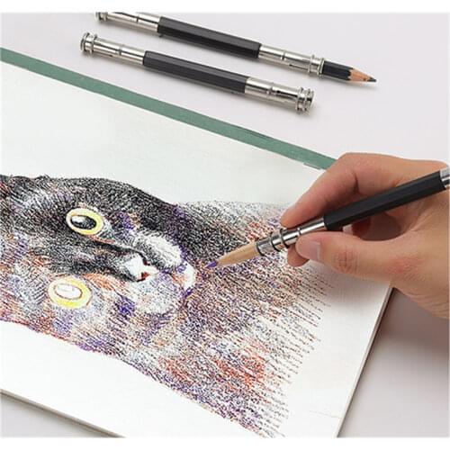1 Pcs Adjustable Dual Head Head Pencil Extender Holder Sketch School Office Painting Art Write Tool For Writing Gift
