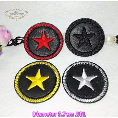 1 pcs Stars embroidered iron on PU leather patches cloth accessories bag hat repair Appliques phone decor diy