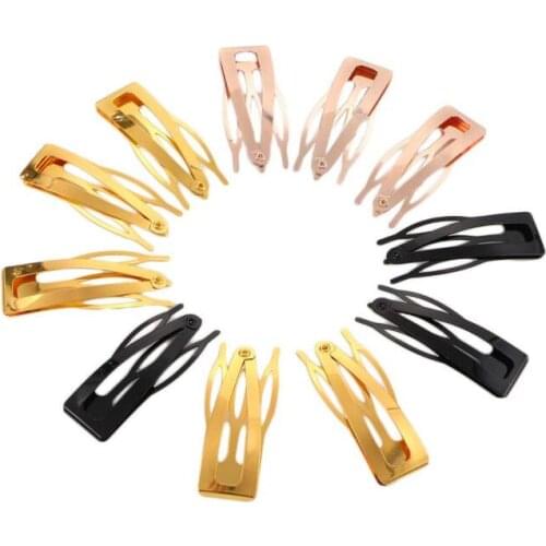 10pcs 58x20mm Double Grip Hair Clips Metal Snap Hair Barrettes for Women Girls Hair Making