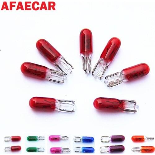 AFAECAR 20 pcs T5 W2W 12V 1.2W car interior bulb dashboard warning indicator halogen lamp