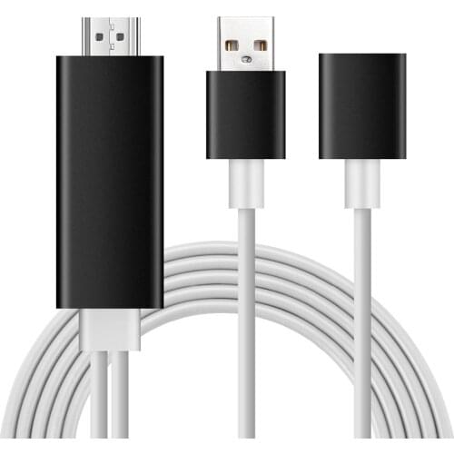 1080P HDMI Converter for iPhone iPad, Mirror on HDTV Projector MHL Cable