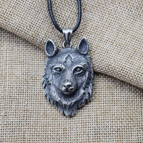 12pcs Viking Tibetan Wolf Head Pendant Necklace Mens Animal Accessories Party Jewelry