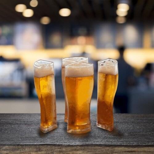 4 in 1 Creative Beer Thick Mug Glasses 4 Parts Large Capacity Dispenser Transparent Bar Wine Cup for Club Bar Party Home Drink