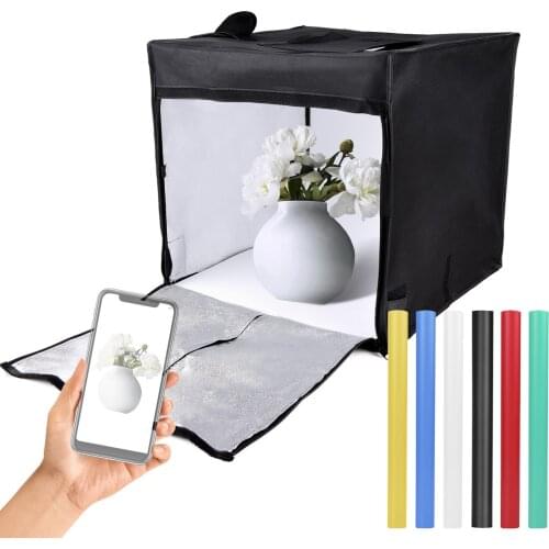40 * 40 * 40CM Mini Photography Light Box Foldable Lighting Softbox LED Shooting Tent with Backdrops for Product Photography