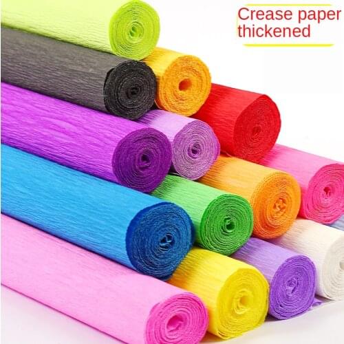 5Pcs 250*50cm Color Crepe Paper Diy Rose Paper Flower Material Childrens Day Kindergarten Handmade Curled Fold Paper Crafts
