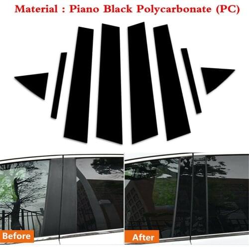 8pc Pillar Posts Door Trim Black Cover Fit For Hyundai Elantra Sedan 2017 2018 Wholesale