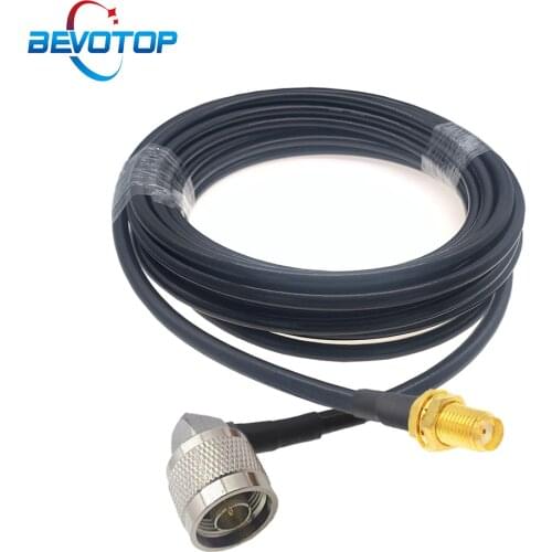 SMA Female Bulkhead to N Male Right Angle Adapter RG58 Cable 50Ohm Pigtail WLAN WIFI Antenna Extension Cord RF Jumper Adapter