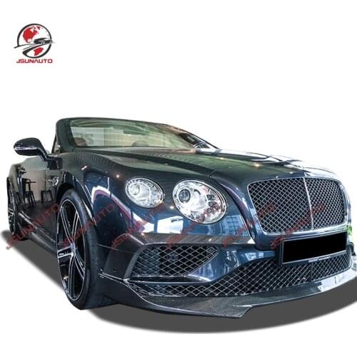 Car Canards Startech Style Carbon Fiber Front Bumper Side Canards Vents For Bentley GT GTC Vents Trims Body Kit