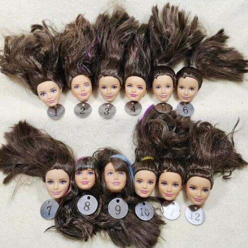 B10-1 Original Foreign Trade Eastern Europe Beauty 1/6 OOAK NUDE Rarely Doll Head Mussed Many Hair for DIY Soft PVC Head C
