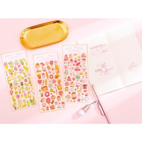 Free shipping 20packs/lot Sweet cake bread pattern sticker Optional decorative sticker stationery items