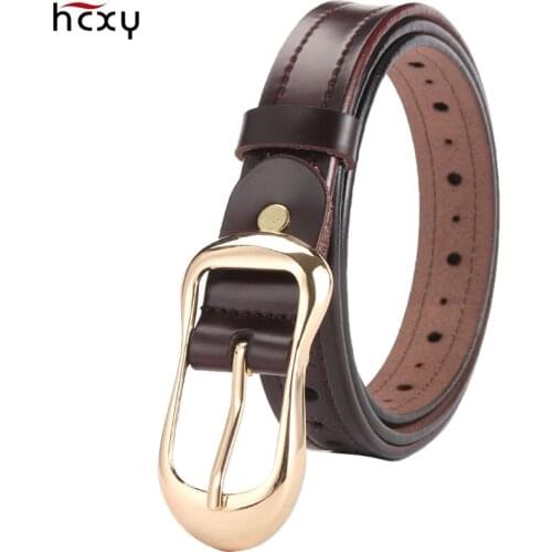 HCXY brand 2018 High Quality Korean Simple Style Fashion Casual Mens Womens Leather Belt Waistband Male Female Fine section