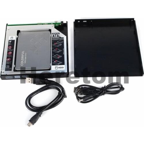 Heretom USB2.0 12.7mm SATA To SATA RW CD DVD-ROM Enclosure External Optical Drive Case