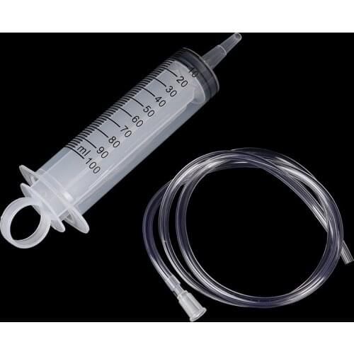 Hot! 1 Pcs 100 Ml Grote Capaciteit Spuit Herbruikbare Pomp Meten Met 1 M Buis Voeden Inkt