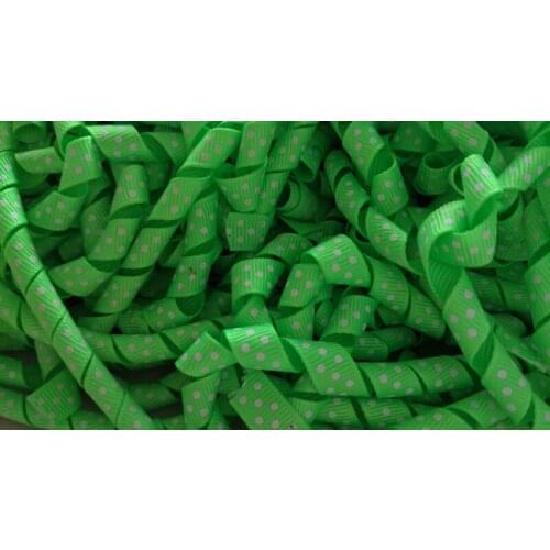 3/8" inch (9mm) polka dot korker grosgrain ribbon