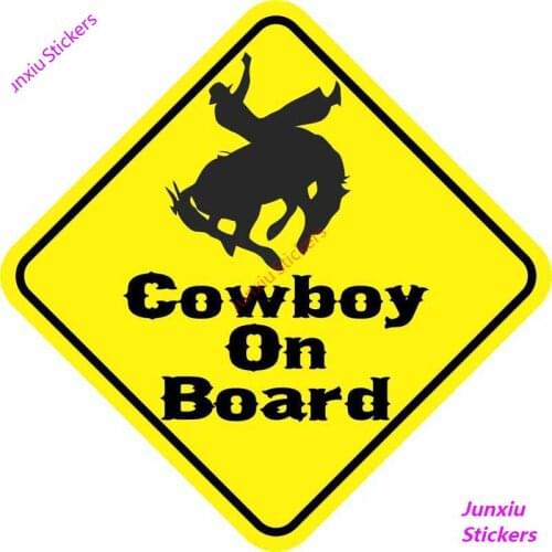 COWBOY ON BOARD Reflective Car Stickers and Decals Rear Windshield Bumper Window Trunk Cover Scratches Accessories KK15*15cm