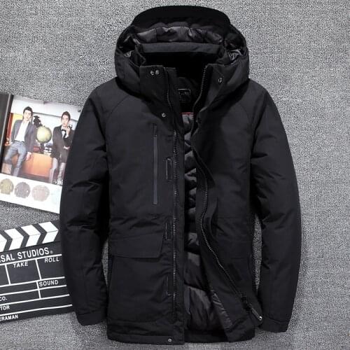 High quality mens winter jacket thick Windproof snow parka overcoat white duck down Keep warm jacket men wind Hooded down coat