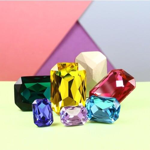 K9 Crystal Rectangle Octagon strass Rhinestones for clothes nail art Rhinestone sewing Pointback Glass Bling Fancy cristal