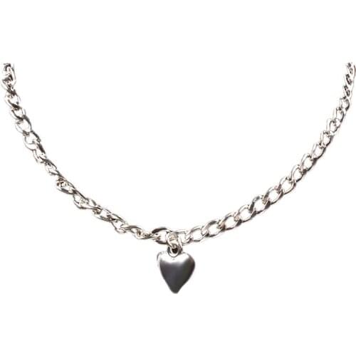 Trendy Women Jewelry Cute Heart Lock Necklace Gold silver color Choker Necklace Pendant On Neck Accessories