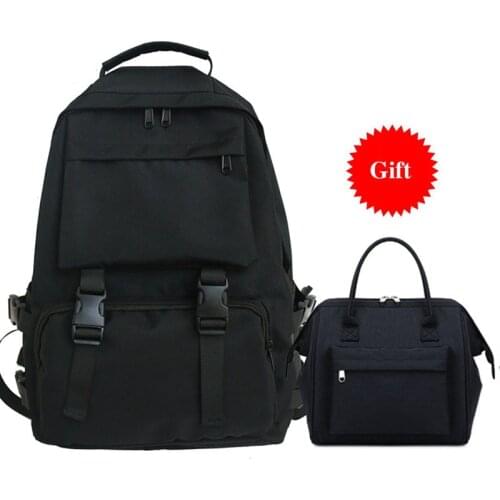 Nylon Backpack Solid Color Shoulder Bag Casual Women Backpack Teenage Girl School Bag Bagpack Backbag Mochilas Female