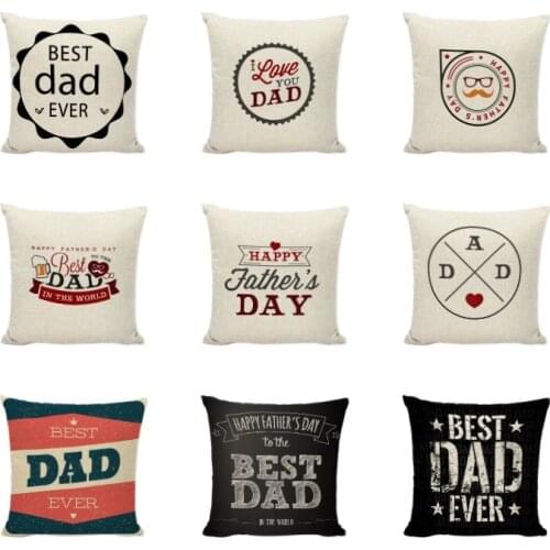 New Fathers day Pillow Cushion Case Mustache Quotes Capa Almofada Gaming Chair 17.7inch Seat Car Decor Summer Funda Cojin