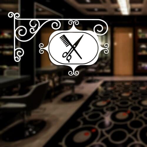 Barber Shop Sticker Hair Salon Decal Haircut Posters Vinyl Wall Art Decals Decor Windows Decoration Mural Mb0021