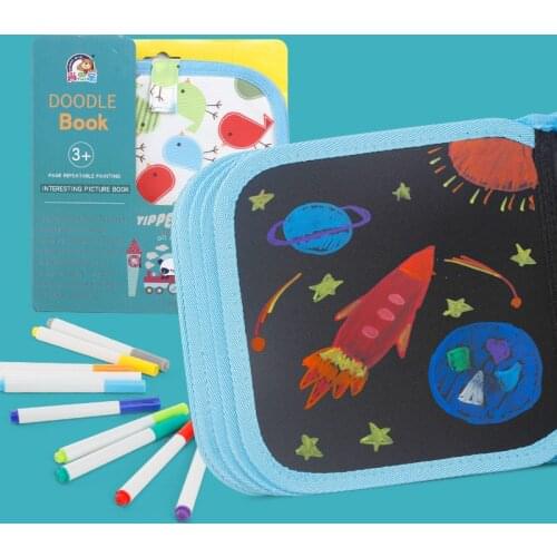 Portable Drawing Book DIY Drawing Board For Children Coloring Book Water Chalk with Drawing Blackboard For Children Reusable ZLL