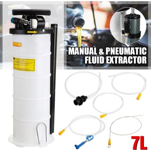 Portable 7L Manual/Pneumatic Fluid Extractor Oil Transfer Pump Engine Diesel Fuel Tank Car Truck Boat Vacuum Fluid Extractor Kit