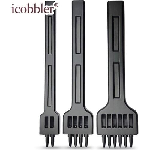 Profession Leather Hole Punch Tools Set Cutting Stitch for Wallet Belt DIY Die Chisel Kit Leathercraft, 4mm Spacing 1mm Diameter