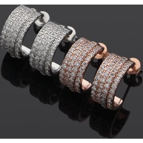 Fashion Jewelry 925 Sterling Earrings Rose Gold Nail Earrings Circle Stud Earrings Fashion Jewelry Top Quality Silver Jewelry