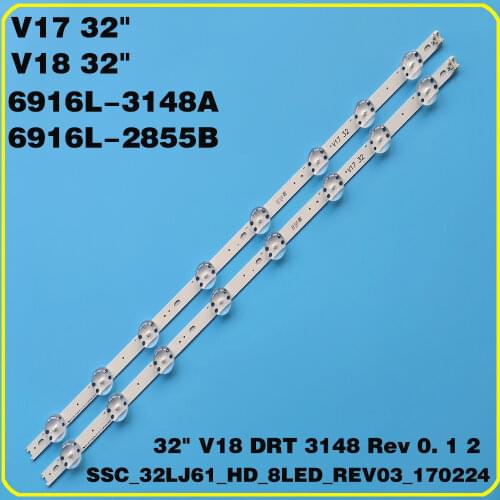 2 PCS LED backlight strip for LG 32LJ510V 32LJ610V 32LJ510U HC320DXN-ABSL1-2143 LC320DXE (FK)(A2) 6916L-2855B V18 V17 32
