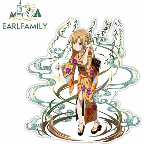 EARLFAMILY 13cm x 12cm for Sword Art Online Silica Ayano Keiko Car Stickers Scratch-Proof VAN Decal Refrigerator Vinyl Car Wrap