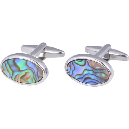 Cufflinks Natural Abalone Shell Oval Color Fritillaria French Nail