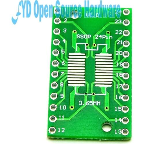 10pcs SOP24 SSOP24 TSSOP24 to DIP24 PCB Pinboard SMD To DIP 0.65mm/1.27mm to 2.54mm DIP Pin Pitch PCB Board Converter Socket