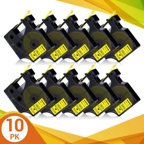 10PK 9mm 40918 Tape For DYMO D1 Tape 40918 Black on Yellow Label Tape Printer Ribbon For DYMO Label Maker LabelManager 160 280