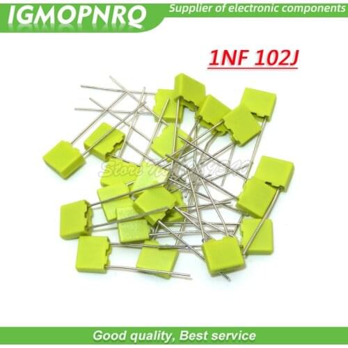 20PCS Correction capacitor 1NF 102J 100V 5mm Polypropylene Safety Plastic Film Capacitor