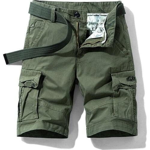 Summer Mens New High Quality Stretch Cargo Shorts Mens Casual Classic Pocket Pants Leg Shorts Cargo Mversize Mens Medium Pant