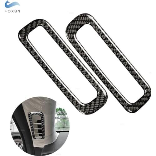 For Mazda CX-5 CX 5 2017 2018 2pcs/set Carbon Fiber Car Interior A-Pillar Air Condition Air Vent Outlet Frame Cover Sticker Trim