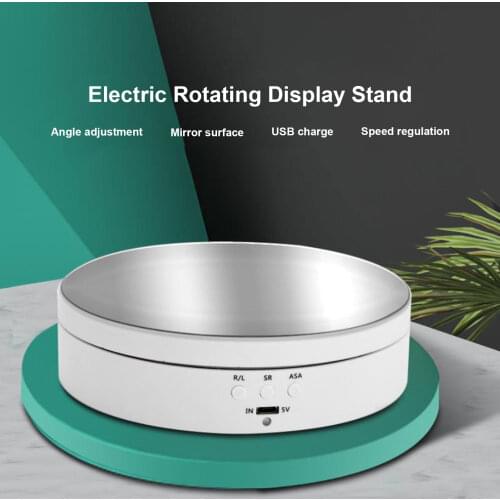 Electric Rotating Display Stand Mirror Surface 3 Speed Regulation 3KG Load Capacity for Photography Jewelry Exhibition