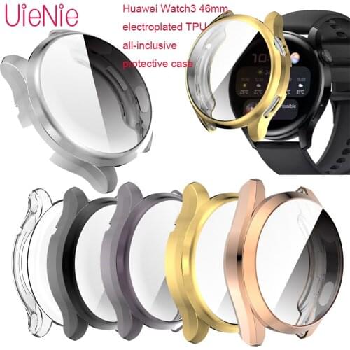 Electroplated TPU All-Inclusive Protective Shell For Huawei Watch3 46mm Watch Frame Full Cover Plating Protection Case Accessory